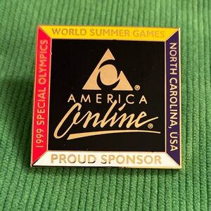 America Online Special Olympics Enamel Pin 1999